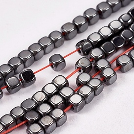 Non-magnetic Synthetic Hematite Beads Strands, Cube, Grade A