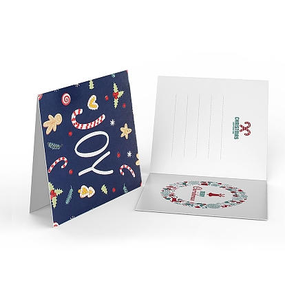 Kits de tarjetas de felicitación de pintura de diamantes diy con tema navideño, incluyendo pedrería de resina, bolígrafo adhesivo de diamante, plato de bandeja y arcilla de cola