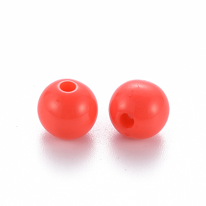 Solides perles bubblegum trapu acrylique à billes, ronde