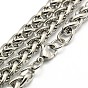 Fashionable 304 Stainless Steel Wheat Chain Necklaces for Men, with Lobster Claw Clasps, 23.62 inch(600mm)x6mm