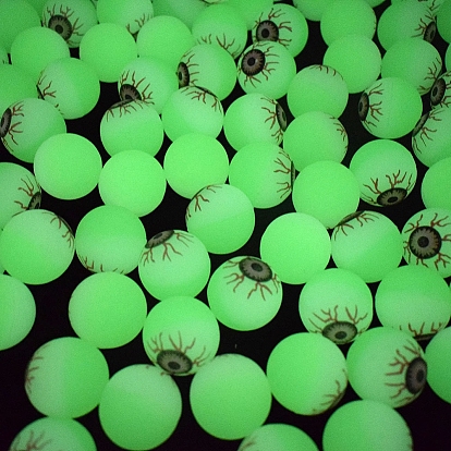 Bolas inflables de plástico artificial luminosas, resplandor en el globo ocular oscuro, para decoración de broma de halloween