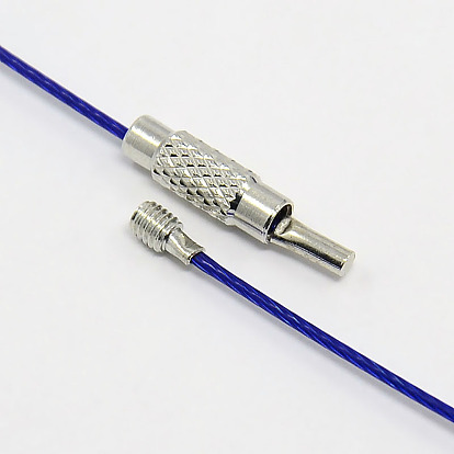 201 Stainless Steel Wire Necklace Cord, Nice for DIY Jewelry Making, with Brass Screw Clasp