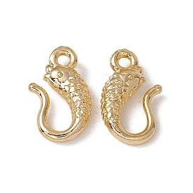 Brass S-Hook Clasps, for Bracelet Making, Fish