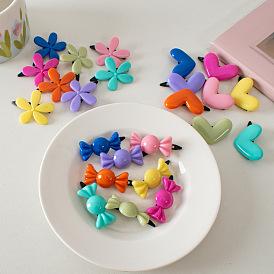 Cute Candy Color Love Flower Hairpin for Kids - Hair Accessories for Girls.