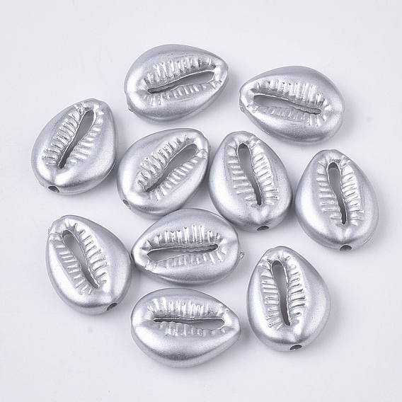 Spray Painted Acrylic Beads, Matte Style, Cowrie Shell
