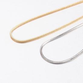 Brass Square Snake Chain Necklaces, with Lobster Claw Clasps