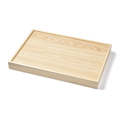 Плоские деревянные коробки для выставки товаров ювелирных изделий pesentation, обтянута бархатом, прямоугольные