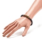 Natural Coconut Shell & Gemstone Beaded Stretch Bracelet, Yoga Bracelet for Women