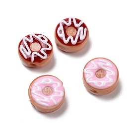 Handmade Lampwork Enamel Beads Strands, Donut