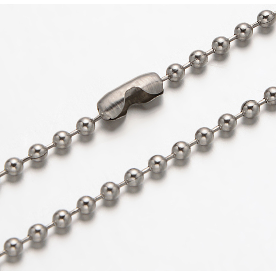 Vente chaude 304 collier d'acier inoxydable de la chaîne de boule, avec des connecteurs de la chaîne de boule, 17.7 pouce (45 cm)