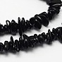 Chips Natural Black Tourmaline Beads Strands, 3~8x3~12x3~5mm, Hole: 1mm, about 32 inch