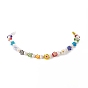 Natural Pearl & Millefiori & Brass Beaded Necklace for Women