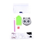 Kits de mini miroir de maquillage de peinture de diamant en forme spéciale de chat de bricolage, miroirs de courtoisie rabattables des deux côtés, avec strass, stylo, bac en plastique et boue de forage