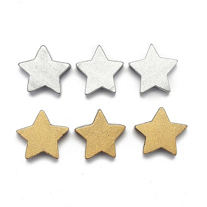 Spray Painted Natural Wood Beads, Star