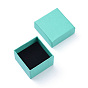 Cardboard Gift Box Jewelry Set Boxes, for Ring, Earring, with Black Sponge Inside, Square