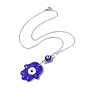 Прозрачные ожерелья с подвесками ручной работы в стиле лэмпворк, религия Хамса, синее колье от сглаза с латунными цепочками
