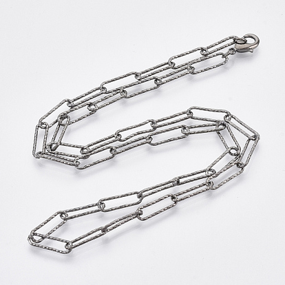 Fabrication de collier de chaîne de trombone texturé en laiton, avec fermoir pince de homard