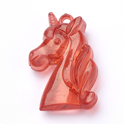 Transparent Acrylic Pendants, Unicorn