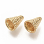 Brass Bead Cones, Nickel Free, Real 18K Gold Plated, Cone, Apetalous
