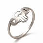 304 полое кольцо из нержавеющей стали в виде хамсы для женщин