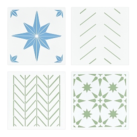 Gorgecraft 4Pcs 4 Styles Plastic Drawing Painting Stencils Templates, for Painting, Baking Decoration, DIY Home Decorate