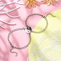 2Pcs Yin Yang Alloy Magnetic Couple Bracelets Set, 304 Stainless Steel Link Bracelets
