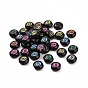 Spray Painted Alloy Enamel Beads, Flat Round with Number.8