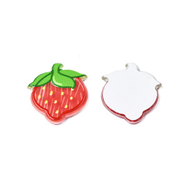 Cabochons acryliques imprimés, fraise