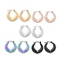 304 Stainless Steel Double Leaf Wrap Hoop Earrings for Women