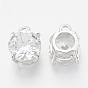 Alloy Cubic Zirconia Charms, Flat Round