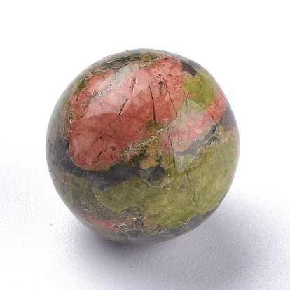 Бусины из природных Unakite, сфера драгоценного камня, нет отверстий / незавершенного, круглые