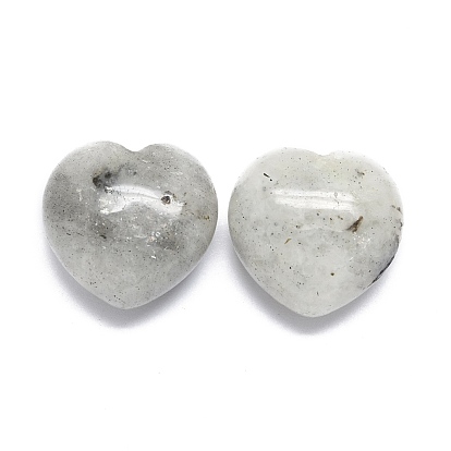 Natural Labradorite Heart Love Palm Worry Stone, Healing Crystal