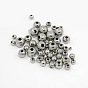304 cale en inox perles rondes, 2~10mm, Trou: 1~3mm