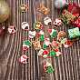 45 piezas 9 estilos cabujones de resina opaca con tema navideño, muñeco de nieve y reno y santa claus y árbol de navidad y corona y calcetín y hombre de pan de jengibre, formas mixtas