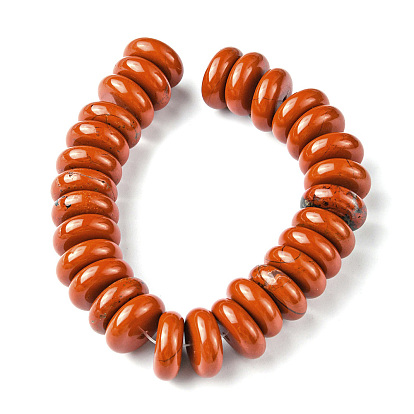 Natural Red Jasper Beads Strands, Heishi Beads, Disc