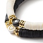 Набор браслетов из бисера с узором в форме сердца для женщин, браслет хейши из полимерной глины, белый и черный