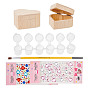 DIY Jewelry Boxes Kits, with Unfinished Heart Shape Wooden Jewelry Boxes, Wood Art Brushes Pen, Acrylic Rhinestone Sticker, Plastic Empty Paint Palette