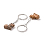 Porte-clés lion en pierres précieuses naturelles, porte-clés pendentif pierre porte-bonheur, avec les accessoires en fer