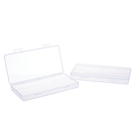 Transparent Plastic Bead Containers, with Hinged Lids, for Beads and More, Rectangle