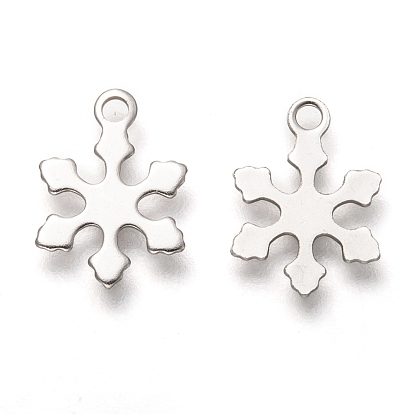 Christmas 201 Stainless Steel Charms, Laser Cut, Snowflake