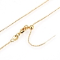 Adjustable Electroplate Brass Venetian Chain Necklaces, Long-Lasting Plated, with Lobster Claw Clasps and Round Beads