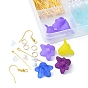 DIY Flower Earring Making Kit, Including Acrylic & Plastic Imitation Pearl Beads, Iron Earring Hooks, Brass Cable Chains
