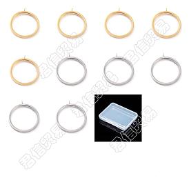 Unicraftale 10Pcs 10 Style 304 Stainless Steel Finger Ring Settings, Loop Ring Base