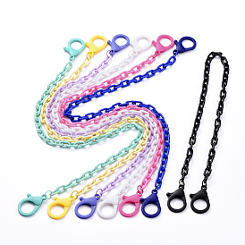 Personalized ABS Plastic Cable Chain Necklaces, Eyeglass Chains, Handbag Chains, with Plastic Lobster Claw Clasps