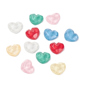 Opaque Resin Cabochons, Water Ripple Cabochons, Heart