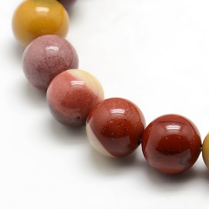 Rondes Mookaite naturelle perles brins, 10mm, Trou: 1mm, Environ 38 pcs/chapelet, 15.7 pouce