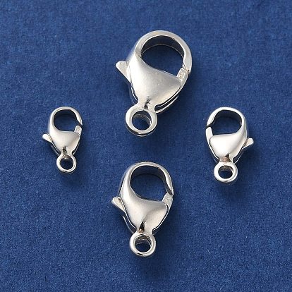 925 Sterling Silver Lobster Claw Clasps, Oval