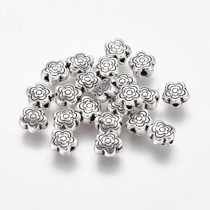 Tibetan Style Alloy Beads, Lead Free and Cadmium Free, Flower