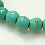 Synthetical Turquoise Beads Strands, Dyed, Round, 4~5mm, Hole: 0.8mm