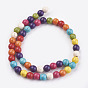 Synthetic Turquoise Beads Strands, Dyed, Round, 8mm, Hole: 1mm, about 50pcs/strand, about 15 inch , 29strands/kg